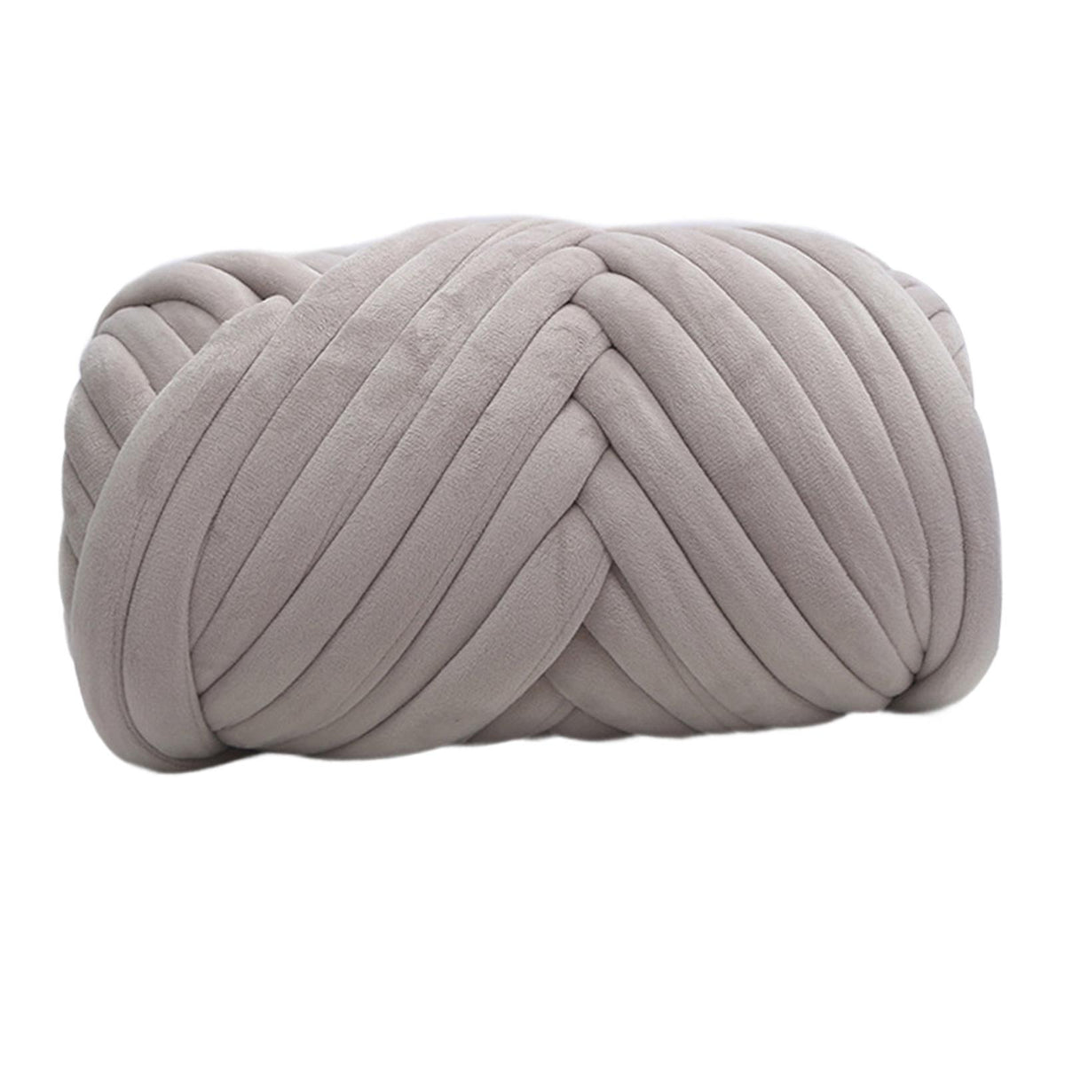 Maxbell 500G Velvet Bulky Chunky Yarn Arm Knitting Cushion Blanket Weaving Throw Light Gray
