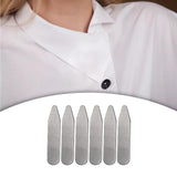 Maxbell 4xCollar Stays Metal Wrinkle Proof Non Slip for Unisex Work Uniform Wedding 50mmx10mmx0.8mm