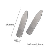 Maxbell 5xCollar Stays Metal Wrinkle Proof Non Slip for Unisex Work Uniform Wedding 50mmx10mmx0.8mm