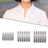 Maxbell 6xCollar Stays Metal Wrinkle Proof Non Slip for Unisex Work Uniform Wedding 50mmx10mmx0.8mm