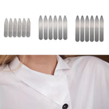 Maxbell 6xCollar Stays Metal Wrinkle Proof Non Slip for Unisex Work Uniform Wedding 50mmx10mmx0.8mm