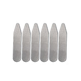 Maxbell 6xCollar Stays Metal Wrinkle Proof Non Slip for Unisex Work Uniform Wedding 50mmx10mmx0.8mm