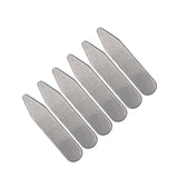 Maxbell 6xCollar Stays Metal Wrinkle Proof Non Slip for Unisex Work Uniform Wedding 50mmx10mmx0.8mm