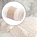 Maxbell 2xThick Chunky Yarn Hand Knitting DIY Weight Yarn for Throw Rug Making Weaving beige white