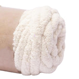 Maxbell 2xThick Chunky Yarn Hand Knitting DIY Weight Yarn for Throw Rug Making Weaving beige white