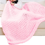 Maxbell 2xThick Chunky Yarn Hand Knitting DIY Weight Yarn for Throw Rug Making Weaving light pink