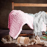 Maxbell 2xThick Chunky Yarn Hand Knitting DIY Weight Yarn for Throw Rug Making Weaving light pink