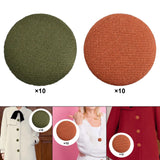Maxbell 10x Fabric Cloth Covered Buttons DIY for Jackets Garment Accessories Clothes Green