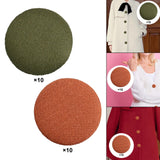 Maxbell 10x Fabric Cloth Covered Buttons DIY for Jackets Garment Accessories Clothes Green
