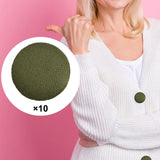 Maxbell 10x Fabric Cloth Covered Buttons DIY for Jackets Garment Accessories Clothes Green