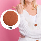 Maxbell 10x Fabric Cloth Covered Buttons DIY for Jackets Garment Accessories Clothes Caramel Colour