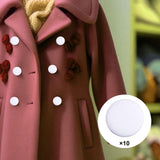 Maxbell 10x Fabric Cloth Covered Buttons DIY Sewing Buttons for Clothes Shirts Coats White