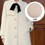 Maxbell 10x Fabric Cloth Covered Buttons DIY Sewing Buttons for Clothes Shirts Coats Khaki