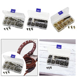 Maxbell 100x Cone Spikes Studs Mixed Shape Screw Back Studs for DIY Handcraft Jacket Silver White Color