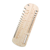 Maxbell Knitting Crochet Hook Ruler Multifunctional Wood Sock Size Measurement Ruler
