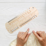 Maxbell Knitting Crochet Hook Ruler Multifunctional Wood Sock Size Measurement Ruler