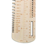 Maxbell Knitting Crochet Hook Ruler Multifunctional Wood Sock Size Measurement Ruler