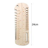Maxbell Knitting Crochet Hook Ruler Multifunctional Wood Sock Size Measurement Ruler