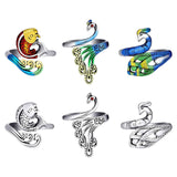 Maxbell 6x Crochet Rings for Fingers Knitting Loop Rings DIY for Adult Women Grandma