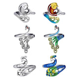 Maxbell 6x Crochet Rings for Fingers Knitting Loop Rings DIY for Adult Women Grandma