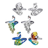 Maxbell 6x Crochet Rings for Fingers Knitting Loop Rings DIY for Adult Women Grandma