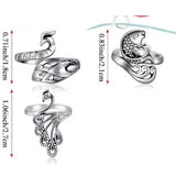 Maxbell 6x Crochet Rings for Fingers Knitting Loop Rings DIY for Adult Women Grandma