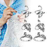 Maxbell 6x Crochet Rings Gifts Yarn Guide Finger Holder for Adult Women Thanksgiving