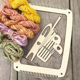 Maxbell Wooden Knitting Machine Handmade Lap Looms Coaster DIY Tapestry Weaving Loom