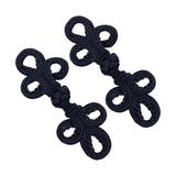 Maxbell Maxbell 2Pcs Decorative Fashion Chinese Knot Frog Buttons for Costumes Coats Sweater Black