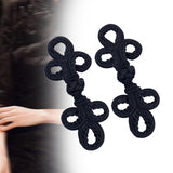 Maxbell Maxbell 2Pcs Decorative Fashion Chinese Knot Frog Buttons for Costumes Coats Sweater Black