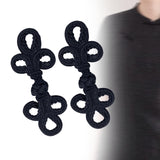 Maxbell Maxbell 2Pcs Decorative Fashion Chinese Knot Frog Buttons for Costumes Coats Sweater Black