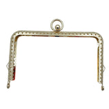 Maxbell 6xMetal Purse Frame Hardware Replacement Embossed Wallet Leather Bag DIY Craft light gold