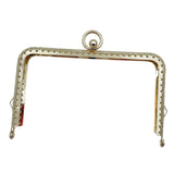 Maxbell 6xMetal Purse Frame Hardware Replacement Embossed Wallet Leather Bag DIY Craft light gold