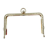 Maxbell 6xMetal Purse Frame Hardware Replacement Embossed Wallet Leather Bag DIY Craft light gold