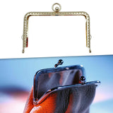 Maxbell 3xMetal Purse Frame Hardware Replacement Embossed Wallet Leather Bag DIY Craft light gold