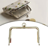 Maxbell 4xMetal Purse Frame Hardware Replacement Embossed Wallet Leather Bag DIY Craft light gold