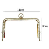 Maxbell 3xMetal Purse Frame Hardware Replacement Embossed Wallet Leather Bag DIY Craft light gold