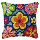 Maxbell Maxbell DIY Pillow Cover Lovely Needlework Latch Hook Kits for Adults Beginners Home Style A