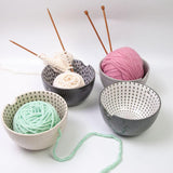 Maxbell Maxbell Crocheting Bowl Handmade Accessory Ceramics Yarn Bowl for Girlfriend Friends Beige