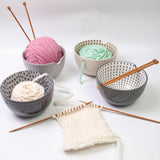 Maxbell Maxbell Crocheting Bowl Handmade Accessory Ceramics Yarn Bowl for Girlfriend Friends Beige