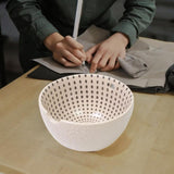 Maxbell Maxbell Crocheting Bowl Handmade Accessory Ceramics Yarn Bowl for Girlfriend Friends Beige