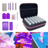 Maxbell Maxbell Diamond Dots Painting Storage Box with Tools Carrying Case for Tape Scissors Pens Rose Red