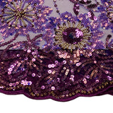 Maxbell Maxbell African Lace Fabric 1 Yard French Net Lace for Party Dresses Apparel Clothes Purple