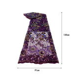 Maxbell Maxbell African Lace Fabric 1 Yard French Net Lace for Party Dresses Apparel Clothes Purple