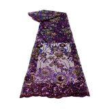 Maxbell Maxbell African Lace Fabric 1 Yard French Net Lace for Party Dresses Apparel Clothes Purple