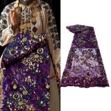 Maxbell Maxbell African Lace Fabric 1 Yard French Net Lace for Party Dresses Apparel Clothes Purple