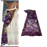 Maxbell Maxbell African Lace Fabric 1 Yard French Net Lace for Party Dresses Apparel Clothes Purple