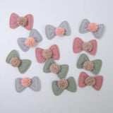 Maxbell 20x Boutique Bow with No Clip Small Bows Tiny DIY Hair Barrettes Craft Bows 10 pink and 10 green