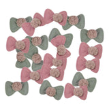 Maxbell 20x Boutique Bow with No Clip Small Bows Tiny DIY Hair Barrettes Craft Bows 10 pink and 10 green