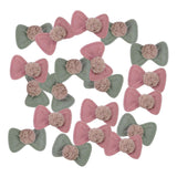 Maxbell 20x Boutique Bow with No Clip Small Bows Tiny DIY Hair Barrettes Craft Bows 10 pink and 10 green